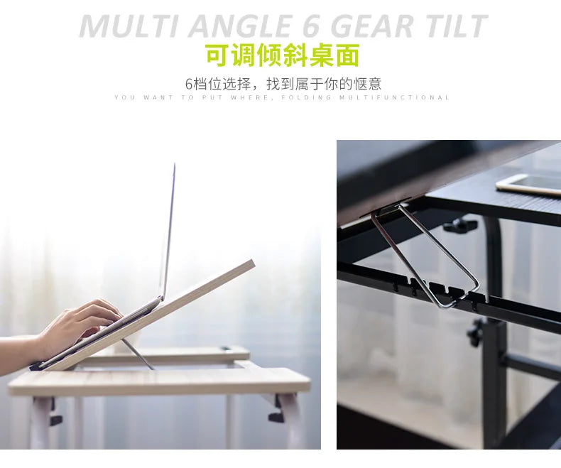 Over Bed Table with Wheels Rolling Laptop for Recliner Mobile Computer Desk Standing Workstation Laptop Cart with Heavy