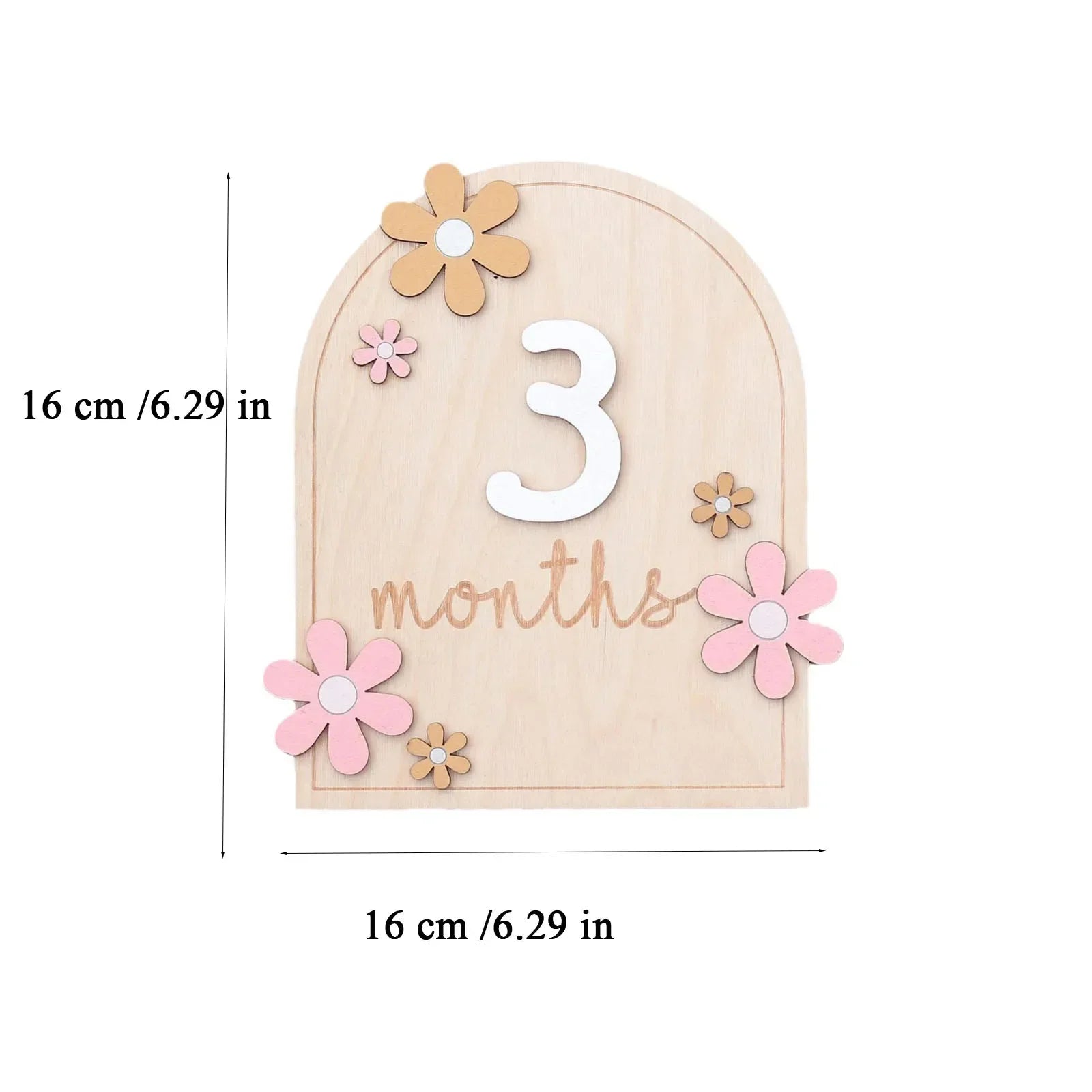 Newborn Wooden Monthly Milestone Cards Keepsakes Double Sides Flowers Number Month Girls Boys Baby Photography Props Accessories