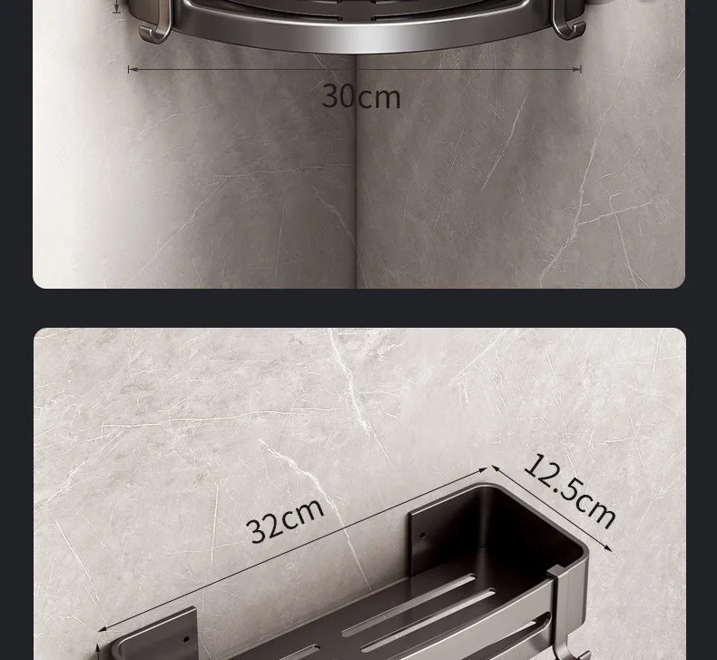 Triangular Wall-Mounted Shelf for Bathroom Or Toilet Area Rectangle Additional Balcony Storage Space for Small Bathrooms