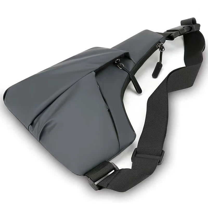 Men's Portable Chest Bag Outdoor Sports Crossbody Bag Lightweight Asymmetrical Thin Waist Pack Suitable for Travel Hiking Daily