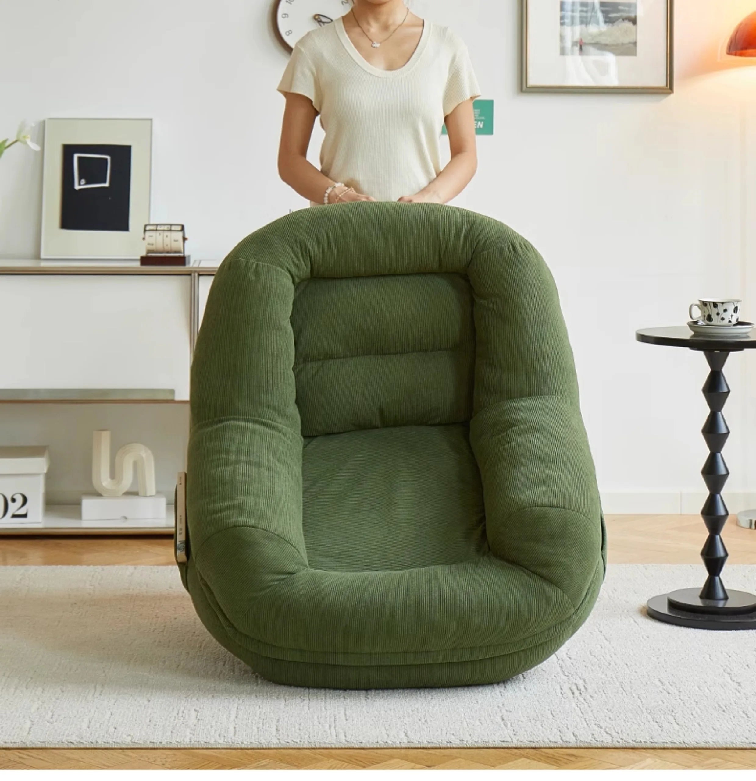 Lazy sofa reclining and sleeping bedroom single small sofa small balcony living room reading leisure decompression nest chair