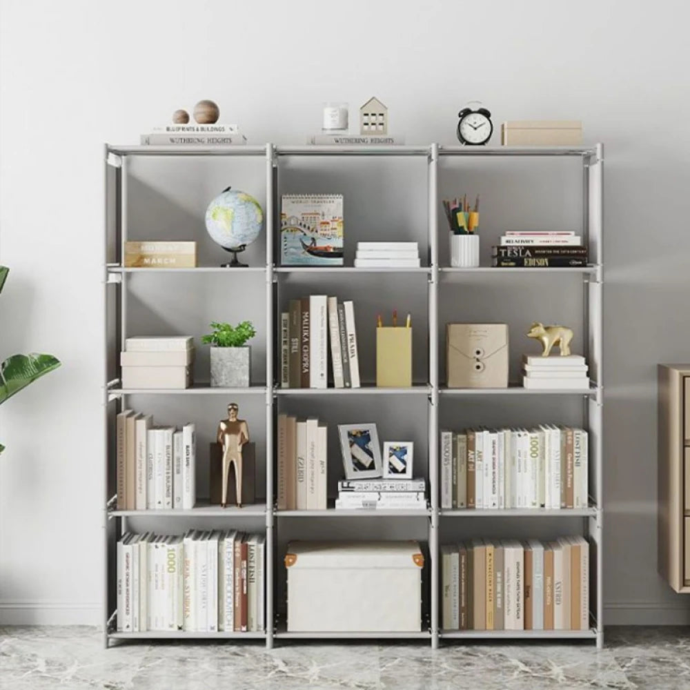 Bookshelf Simple Storage Locker Living Room Cabinets Easy Assembly Bookcase Multi-layer Metal Storage Rack 수납가구 이동식 수납장