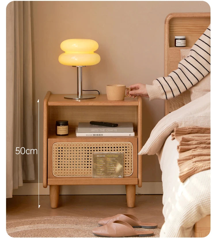 Chinese Vintage Nightstands Simple Rustic Mid Century Classic Nightstands Bedroom Hidden Storage Meubles De Chambre Furniture