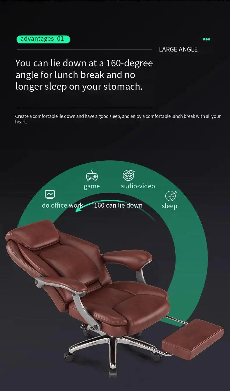 Foot Rest Ergonomic Office Chair Comfortable Designer Relax Luxury Swivel Office Chair Pliable Wheel Sillas Escritorio Furniture