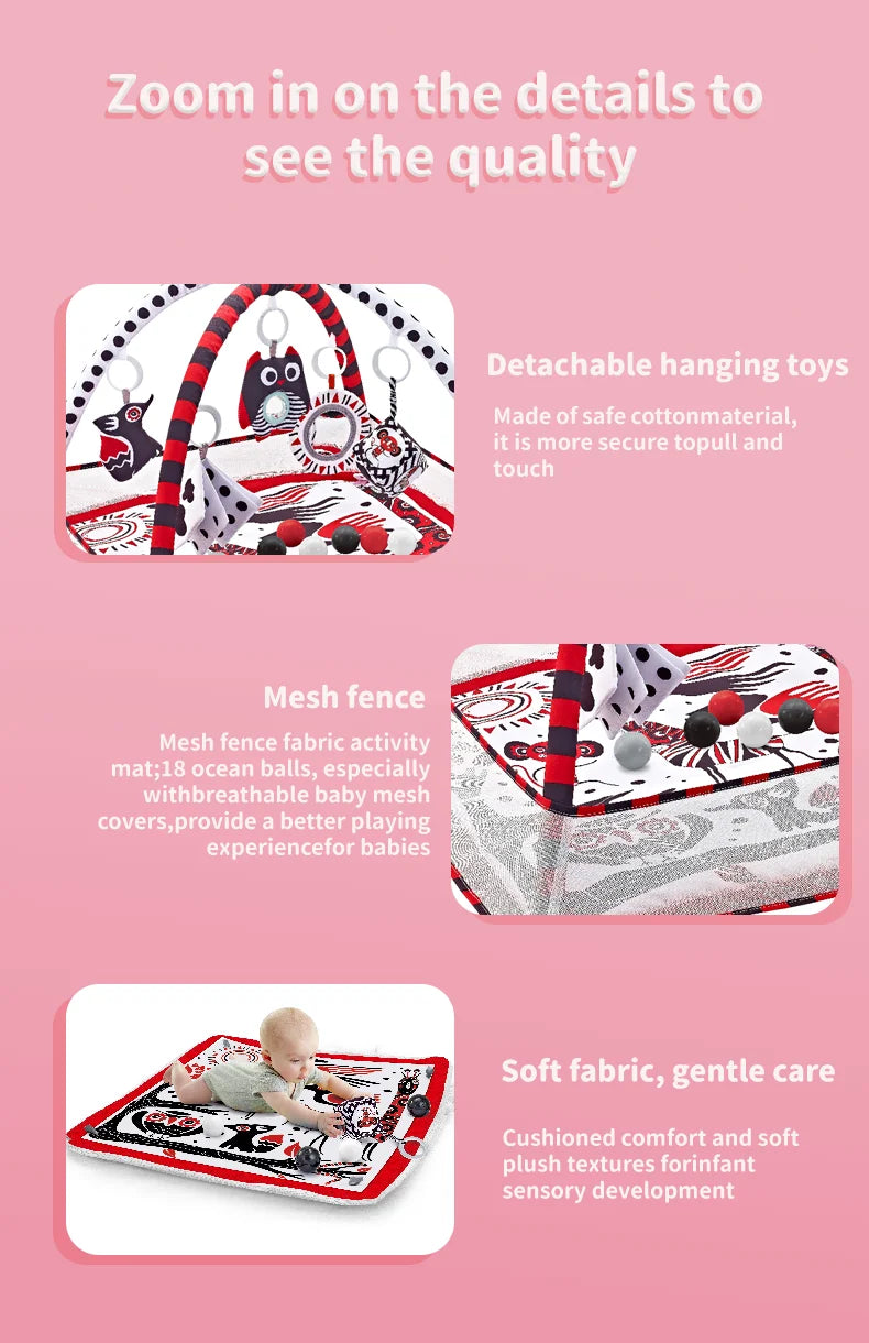 Baby Play Gym Play Mat Tummy Time Activity Game Pad 0-36 Months Newborn Baby Crawling Blanket Baby Fitness Stand Toys Gifts