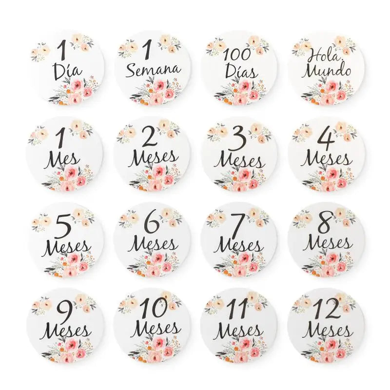 Baby Milestone Number Monthly Memorial Cards For Newborn Baby Paper Wooden Engraved Age Photography Accessories Birthing Gift