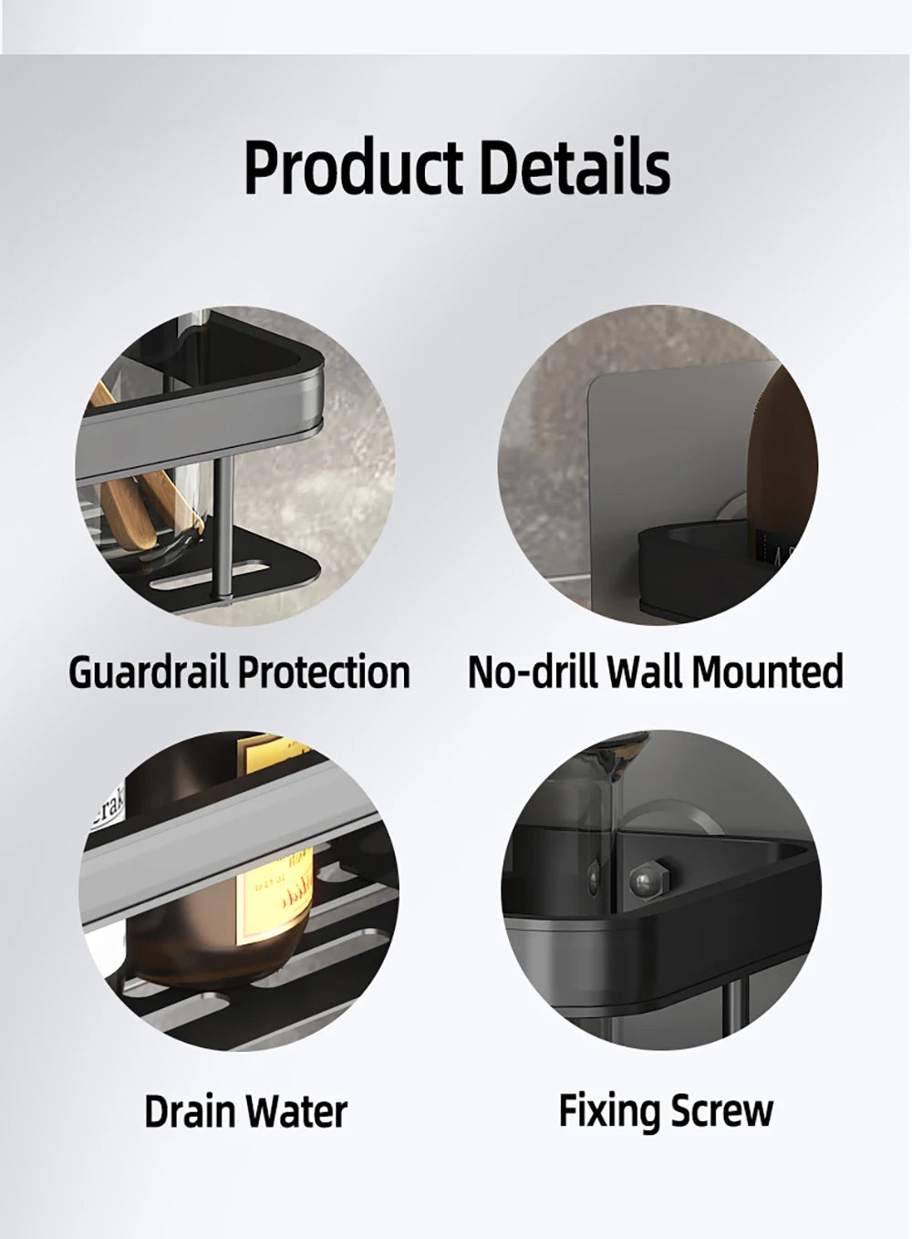 Wall Hanging Corner Rectangular Rack Bathroom Shelf Towel Rack Shelves Wall Shower  Shampoo Rack No Drill Shelf Tripod