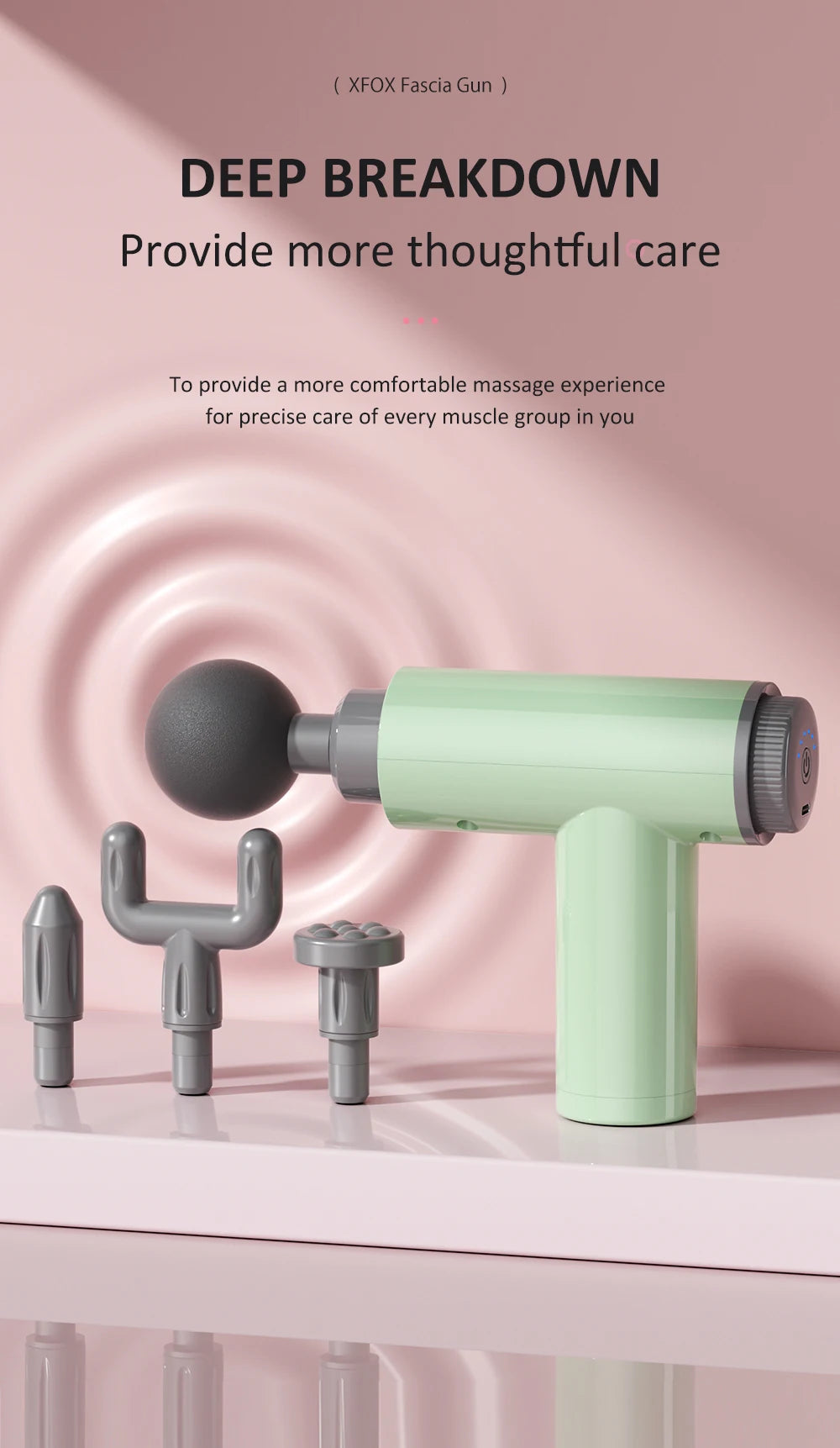 Fascia Massge Gun Vibration Deep Tissue Muscle Relaxation Massager Portable Fitness Device For Body Neck Arm Pain Relife