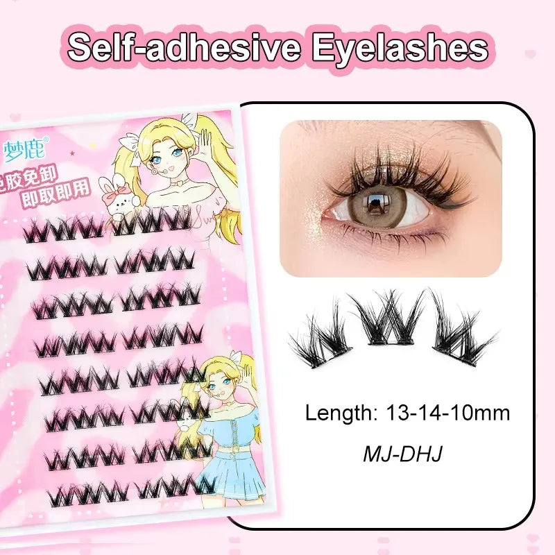 Natural Look Self Adhesive Eyelashes Clusters No Glue Needed Individual Lashes Reusable Soft Lash Extensions For Beginners Easy