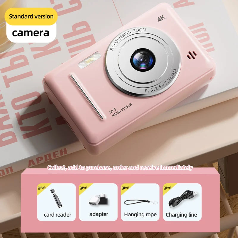 Xiaomi 4k Digital Camera Retro CCD Portable Camera 50 Million Pixels Auto Focus Entry-level Camera Dual Camera Flash Student CCD