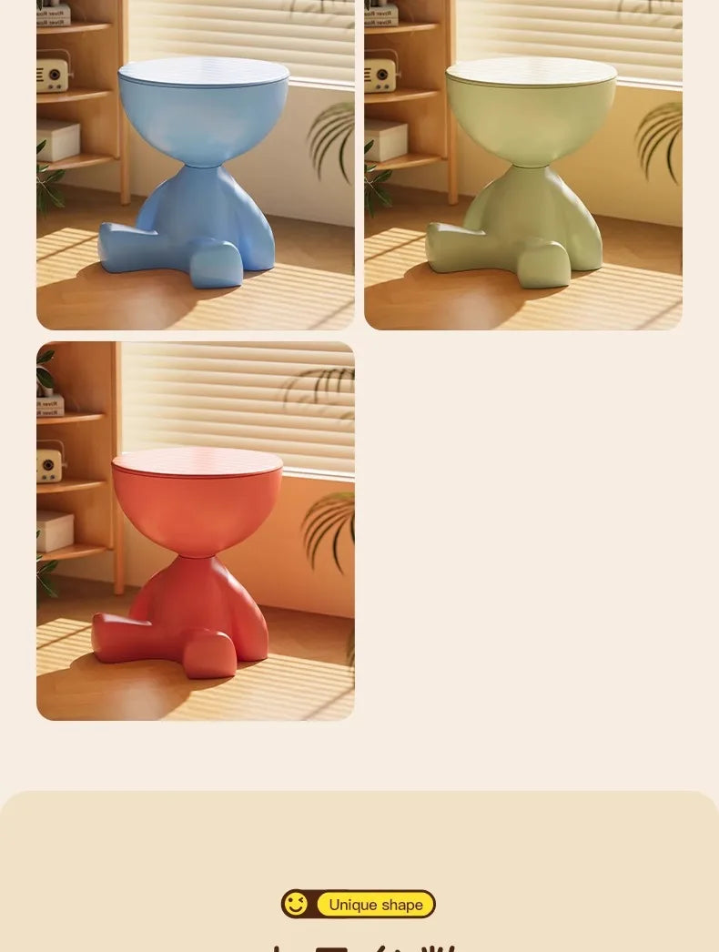 37*41cm Creative Bedside Table Home Sofa Side Shelf Bedroom Balcony Movable Mini Bear Table Coffee Table