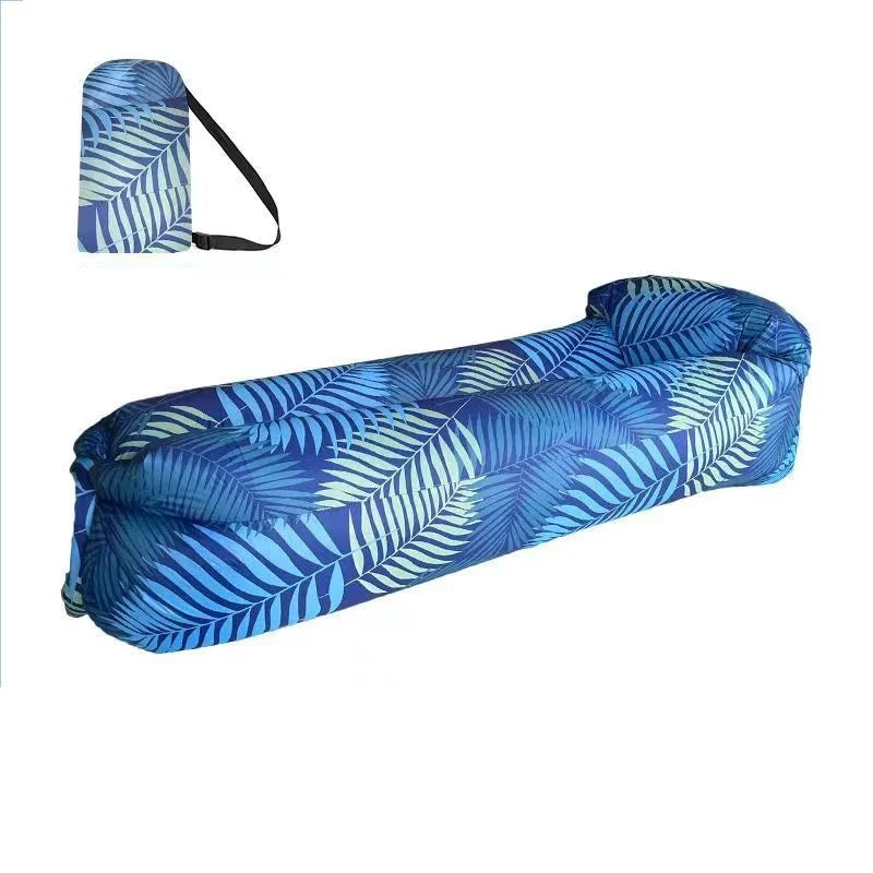 Outdoor Lazy Non Inflatable Sofa Folding Portable Air Cushion Bed Picnic Camping Yellow White Air Bed