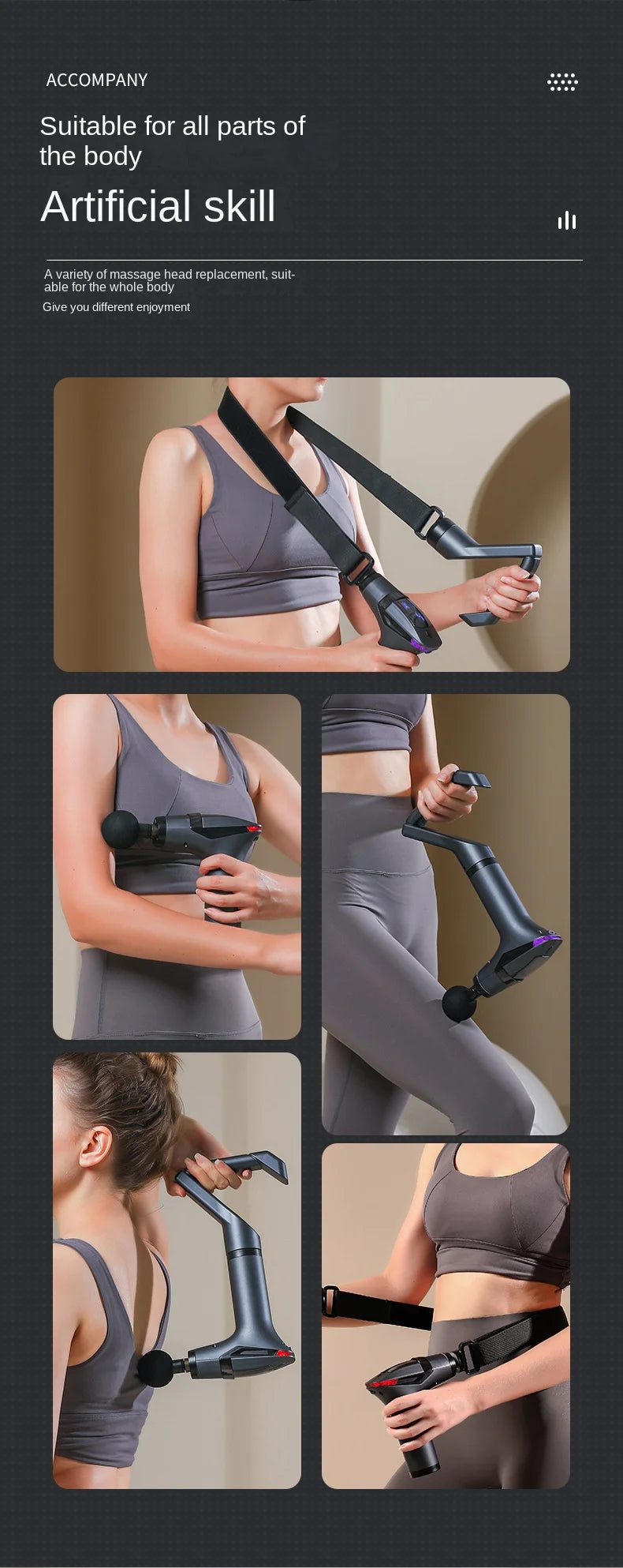 Hot Selling Long-handle Electric Massage Gun: Multifunctional for Muscle Relaxation, Deep Tissue Percussion Relief