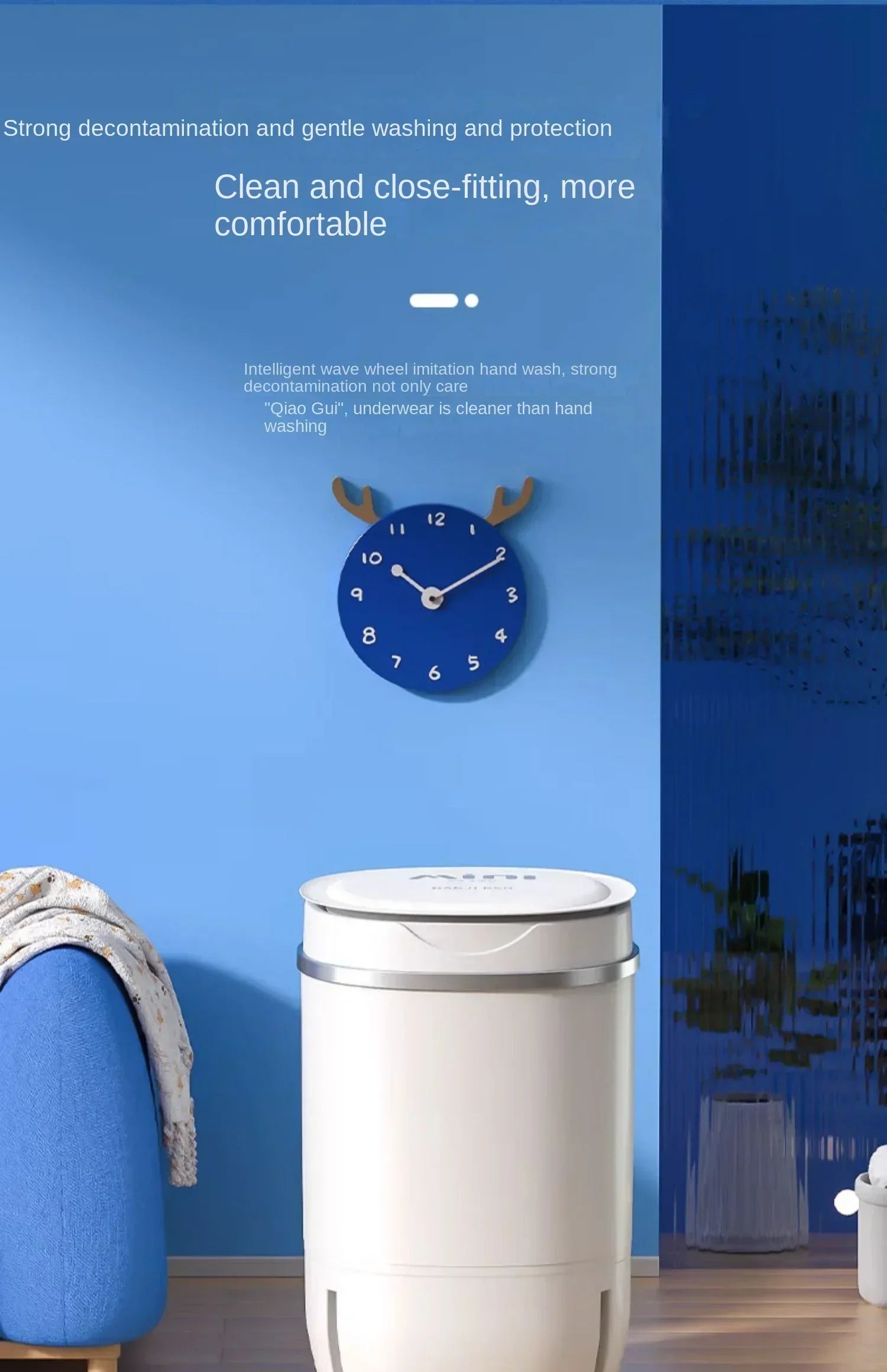 220V VCJ Single Tub  Washing Machine| Mini Laundry Washer for Baby and Child Clothes DW