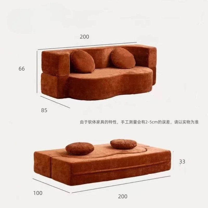 Teddy Sofa Multifunctional Transformable Vacuum Compression Sofa Bed Flip Foldable Washable Customizable Couch for Living Room