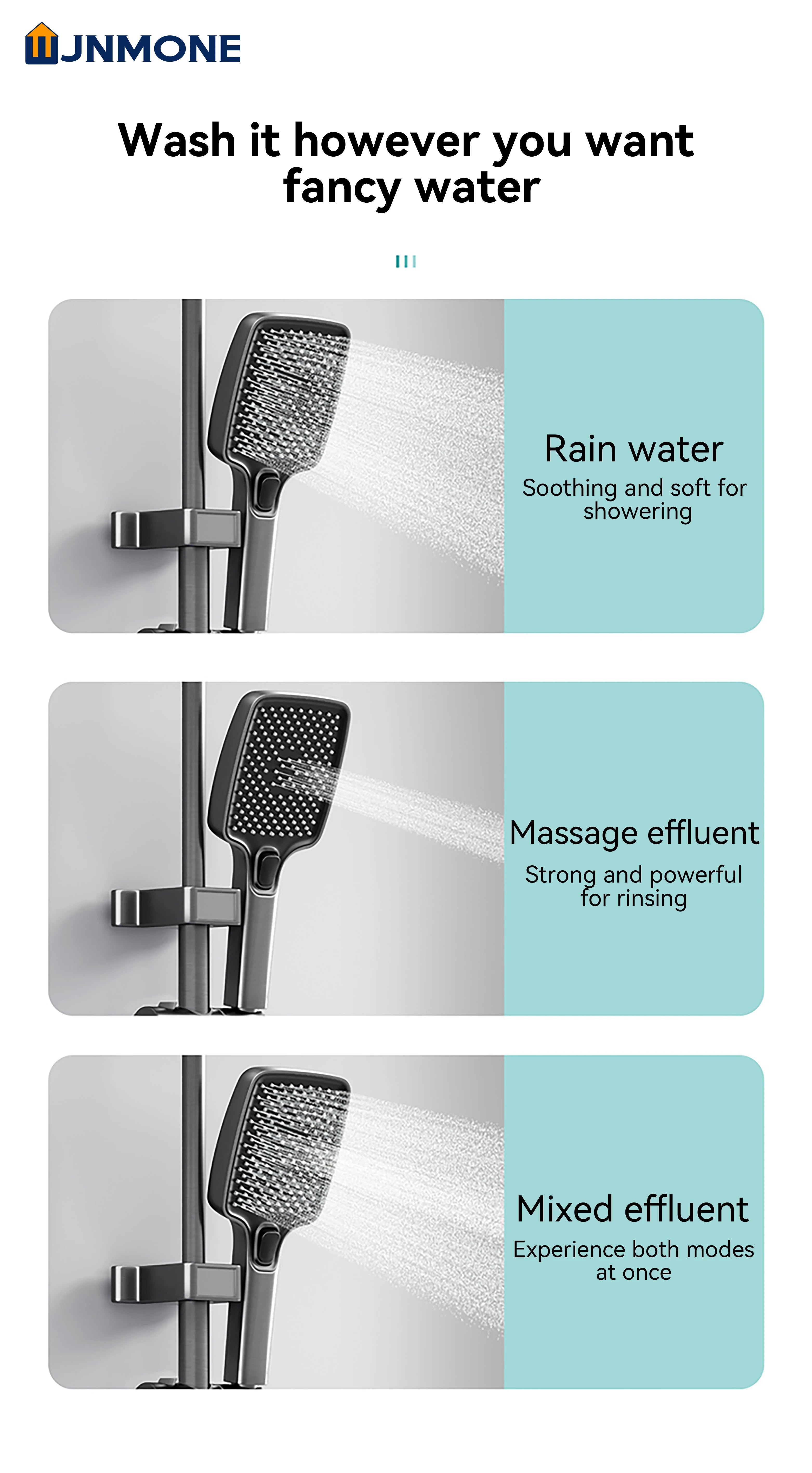 Ambient Light Bathroom Shower Full Set Wall Mount Bathtub Mixer Rain Digital Display Black Shower System Waterfall Shower Faucet