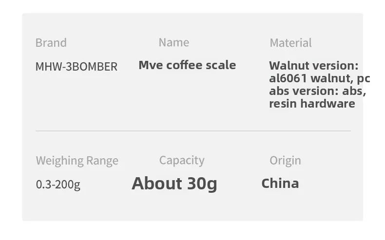 MHW-3BOMBER MVE Coffee Electronic Scale Weighing Bean Display Plate Hand Brewed Bean Dish Spray Bottle Set