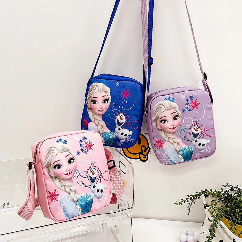 Disney New Cartoon Frozen Children's Bag Baby Girl Cute Princess Crossbody Bag Elsa Gift Shoulder Mobile Phone Bag