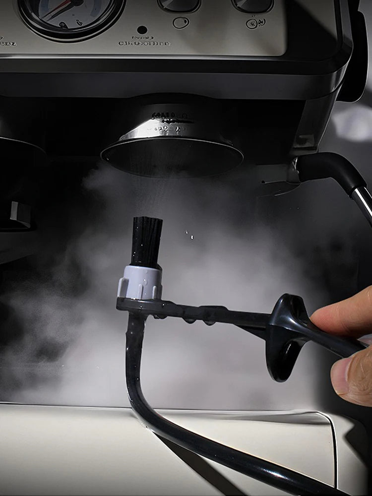 Coffee Machine Steam Cleaning Brush Commercial Brew Head Dirt Replaceable Head Long Handle Cleaning Brush Barista Tool