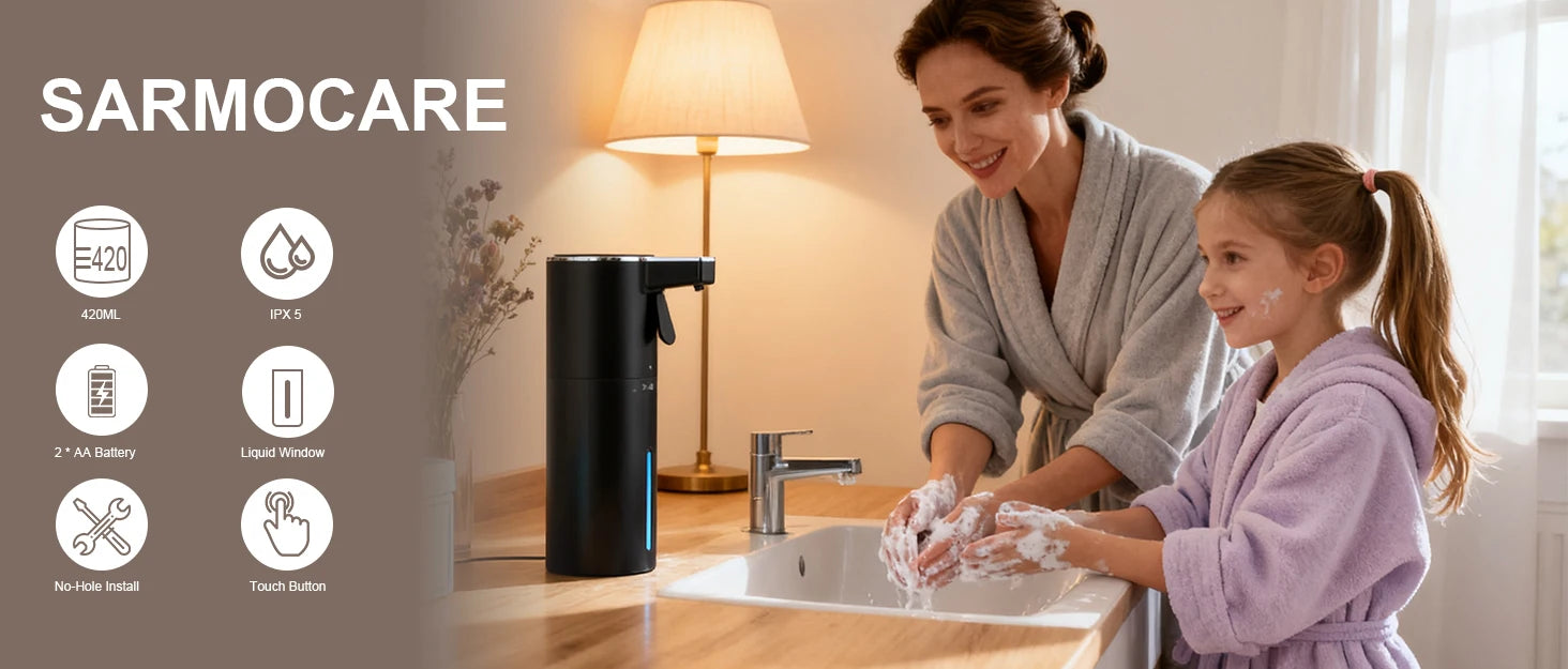 400ml Wall Mounted Automatic Soap Dispenser Foam Smart Hand Washing Machine Liquid Rechargeable Bathroom Kitchen Touching Sensor