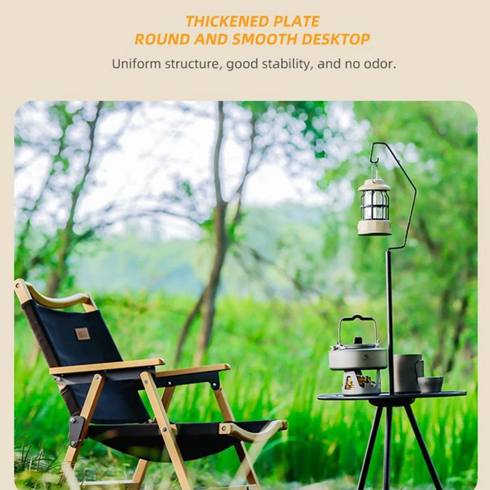 Folding Round Table Portable Telescopic Outdoor Three-legged Dining Table Aluminum Alloy Coffee Table Hike Picnic Liftable Table