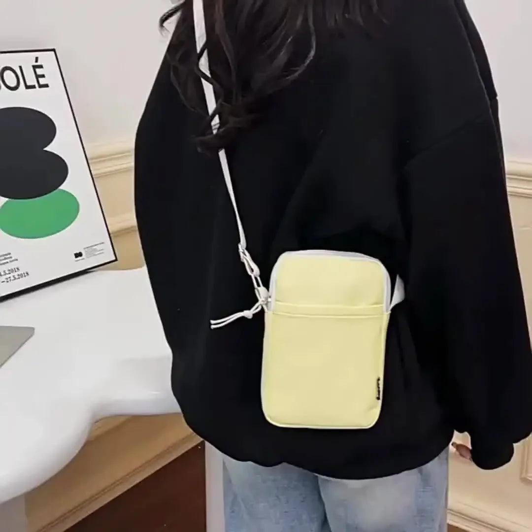 New Fashion Simple Casual Shoulder Messenger Bag, Women's Portable Mobile Phone Bag, Vertical Coin Key Bank Card Shoulder Bag