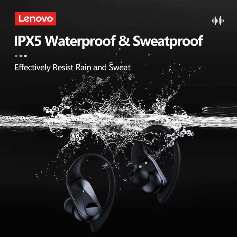 Choice Lenovo LP75 TWS Wireless Bluetooth V5.3 Earphones IPX5 Waterproof Ear Hook Earbuds HiFi Stereo Noise Reduction Headphones