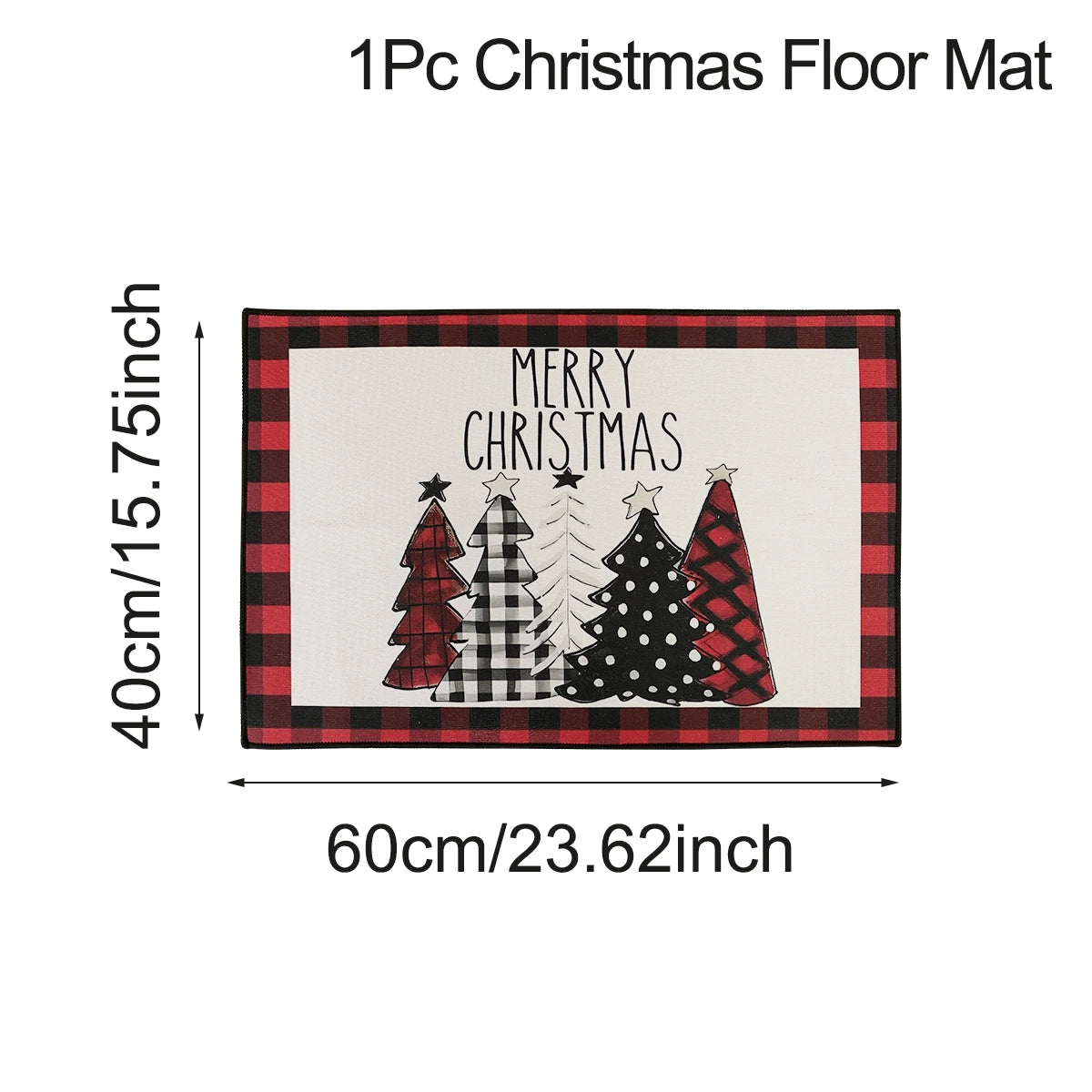 Christmas Kitchen Floor Mats, Plaid Pattern Kitchen Runner Rug for Kitchen Decoration Home 2024 Navidad Noel Gifts New Year 2025