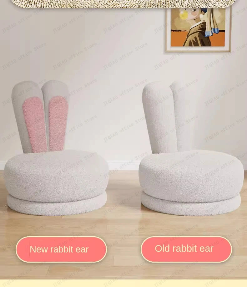 Children's Sofa Lazy Sofa Cute Chair for Living Room Rotating Cartoon Rabbit Ears Chair Leisure Reading Chair Chair with Back