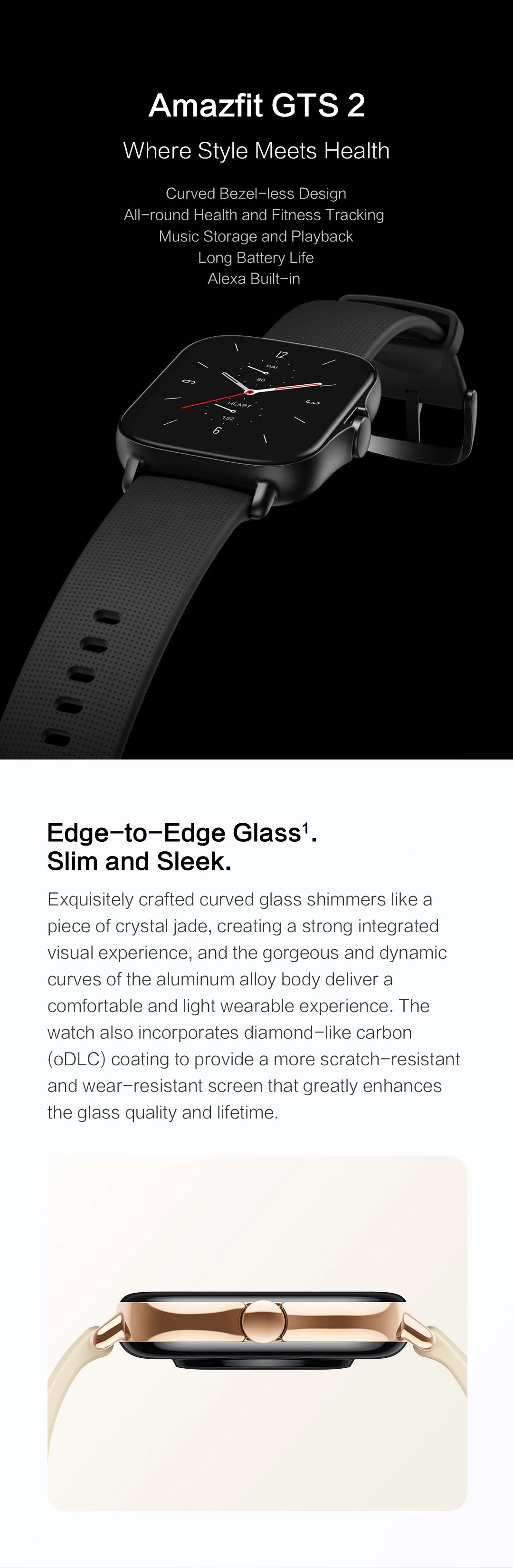 [New Version ] Amazfit GTS 2 Smartwatch 43mm All-round Health and Fitness Tracking Smart Watch Alexa Built-in