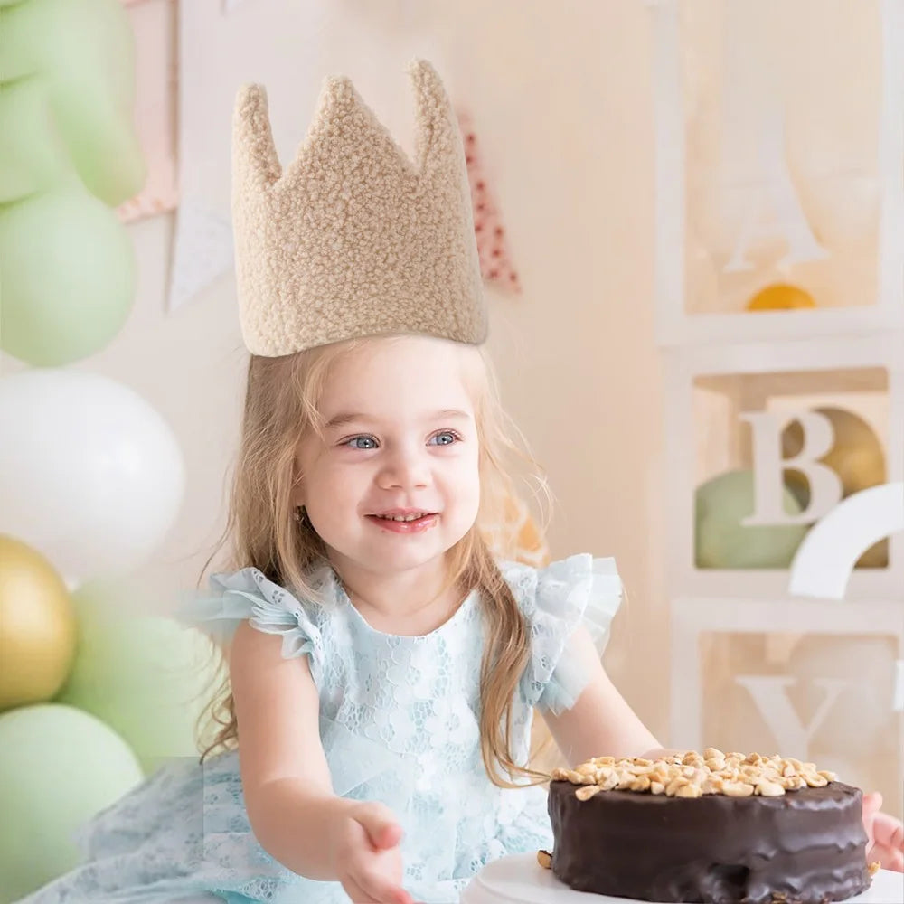 Baby Teddy Velvet Balloon Crown Hat Headwear Star Fairy Stick Happy Birthday Party Decoration Newborn Photography Accessories