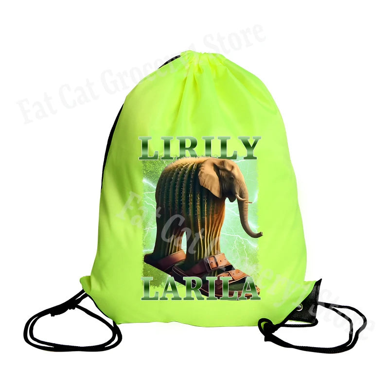 Tralalero Tralala Drawstring Backpack Tungtung Sahur Brainrot Kids Cartoon Travel Shoulders Bag New Outdoor Sport Rucksack Gift