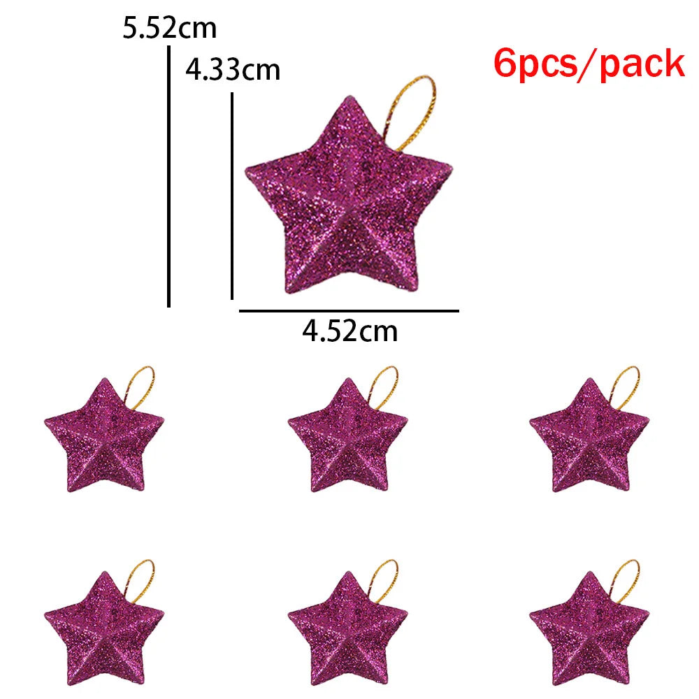 Christmas decoration pendant, Christmas tree decoration, golden three-dimensional star pendant