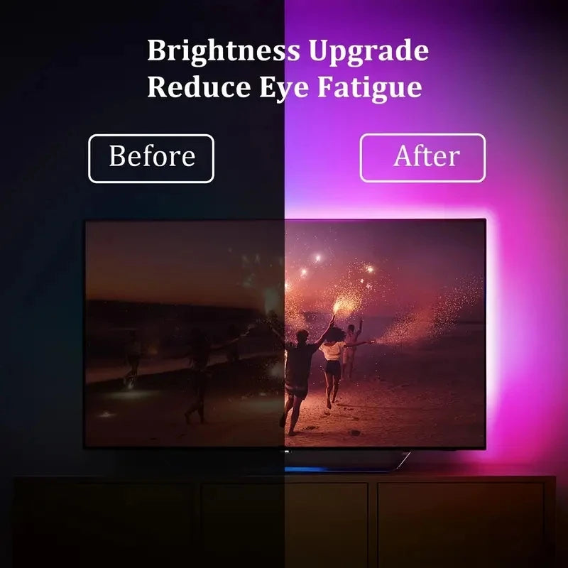 RGBIC LED TV Backlight Strip with Camera App Control Music Sync Smart Lights for Gaming Room 55-75inch Ambient Lighting