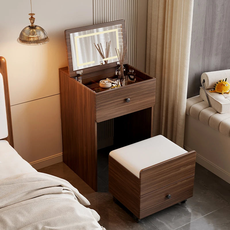 Multifunctional Narrow Nightstands With Drawers Storage Vintage Mid Century Nightstands Classic Elegant Criado Mudo Furniture