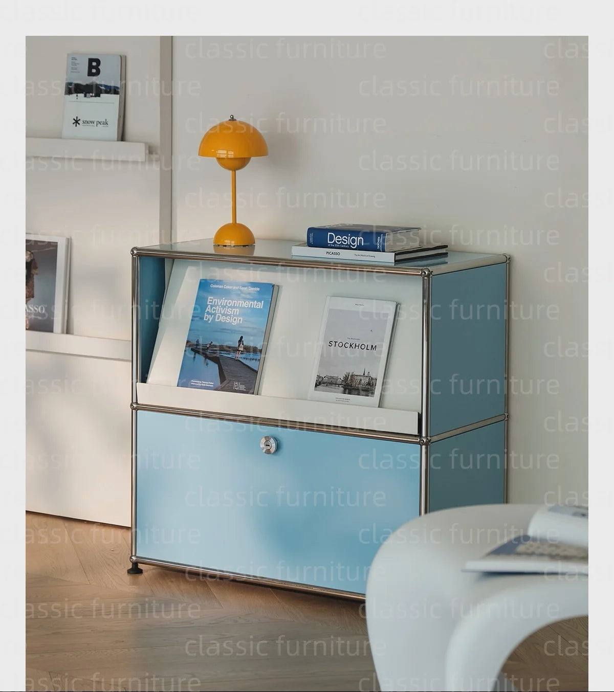 Modular Module Furniture Magazine CD Display Customized Metal Stainless Steel Cabinet  Storage  Sideboard Shelf DIY Living Room