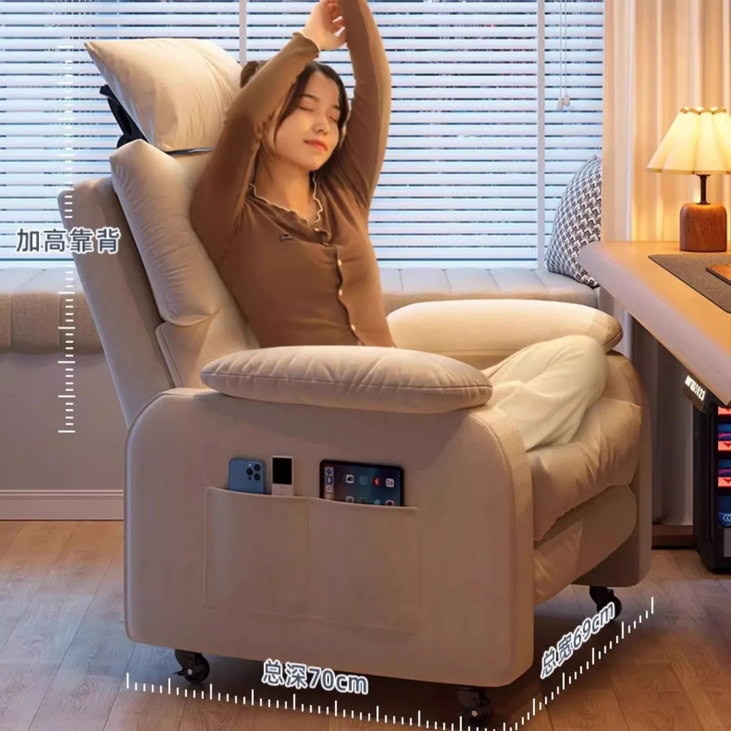 Sofa Computer Chair Sitting Comfort Home Lazy Chair Can Lie in The Bedroom Internet Cafe Single Lazy Sofa Gaming Chair