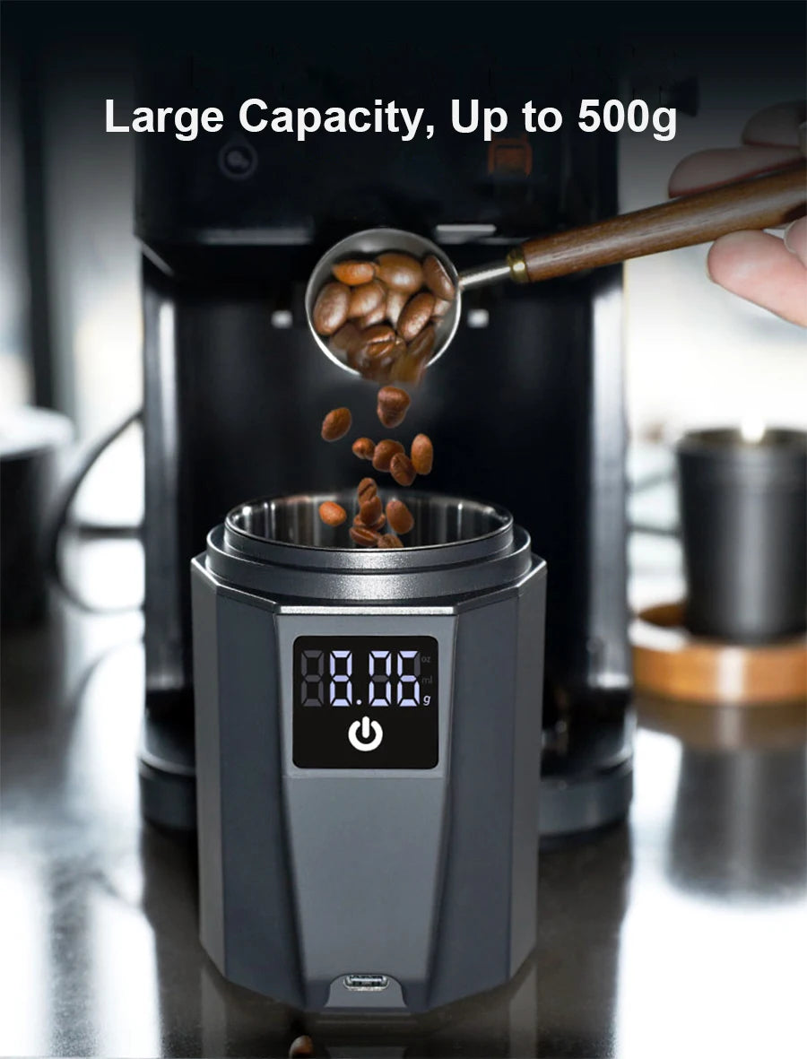 Digital Coffee Scale with 58MM Dosing Cup, LCD Espresso Weighing Scale 500g Precision Barista Tool