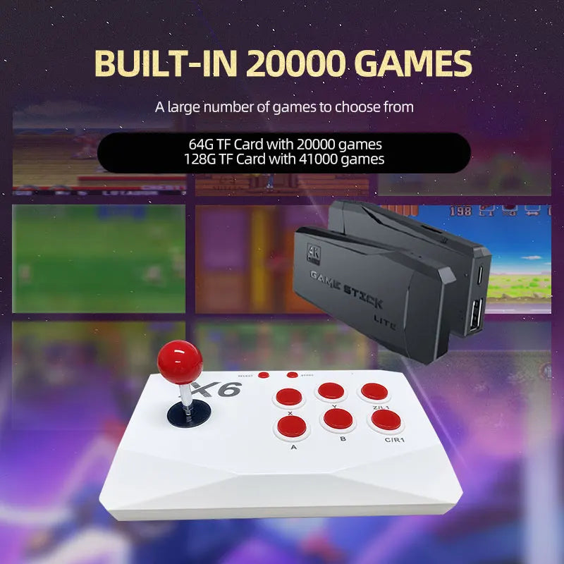 Arcade Video Game Console 4K HD Retro Games Stick For Mame FBA PS1 Arcade Emulator With Dual Joystick