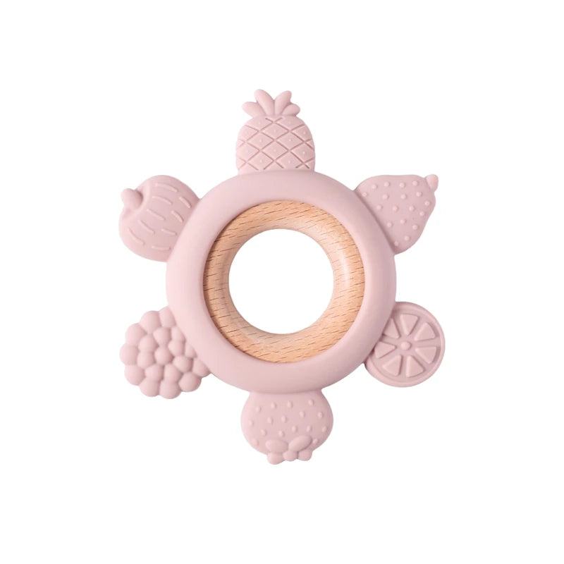 1pc Silicone Teether Food Grade Baby 0-12 Toys Teething Ring Sensory Toys for Toddlers Silicone Animal Soothing Toys Accessories
