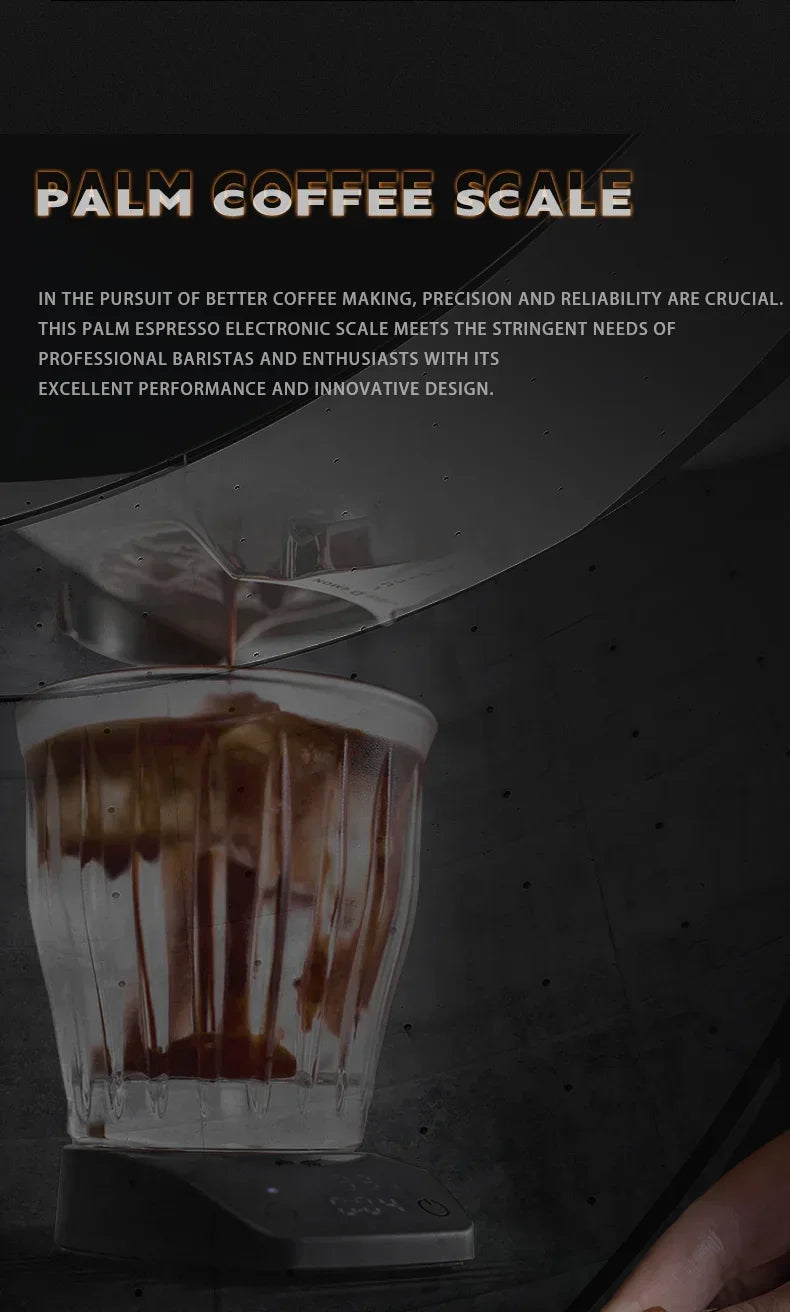 MUVNA-Mini Electronic Espresso Scale Weight 0.1g High Precision  LED Monitor Portable Coffee Scale Customized Receiving Cup Rod