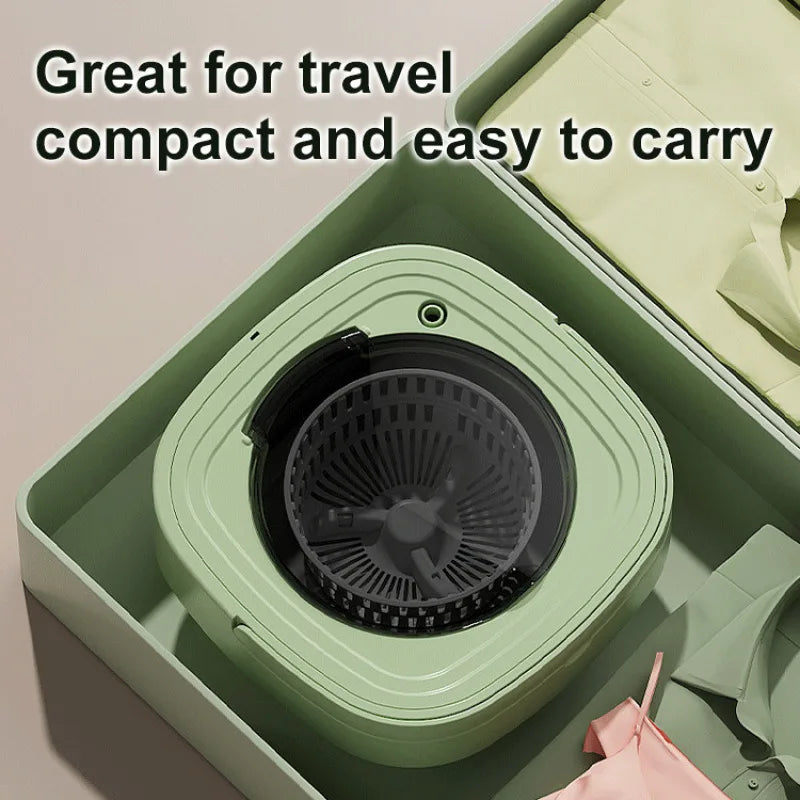 Folding Portable Washing Machine 8.5L Large Capacity Clothes Spin Dryer Bucket Travel Underwear Socks Ultrasonic Mini Washer