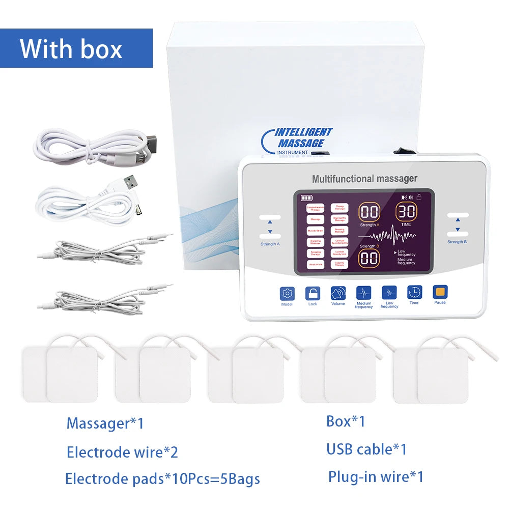 EMS Electric Muscle Stimulator Tens Unit Electrostimulator Pulse Physiotherapy Massager Rechargeable Health Care Relax Device