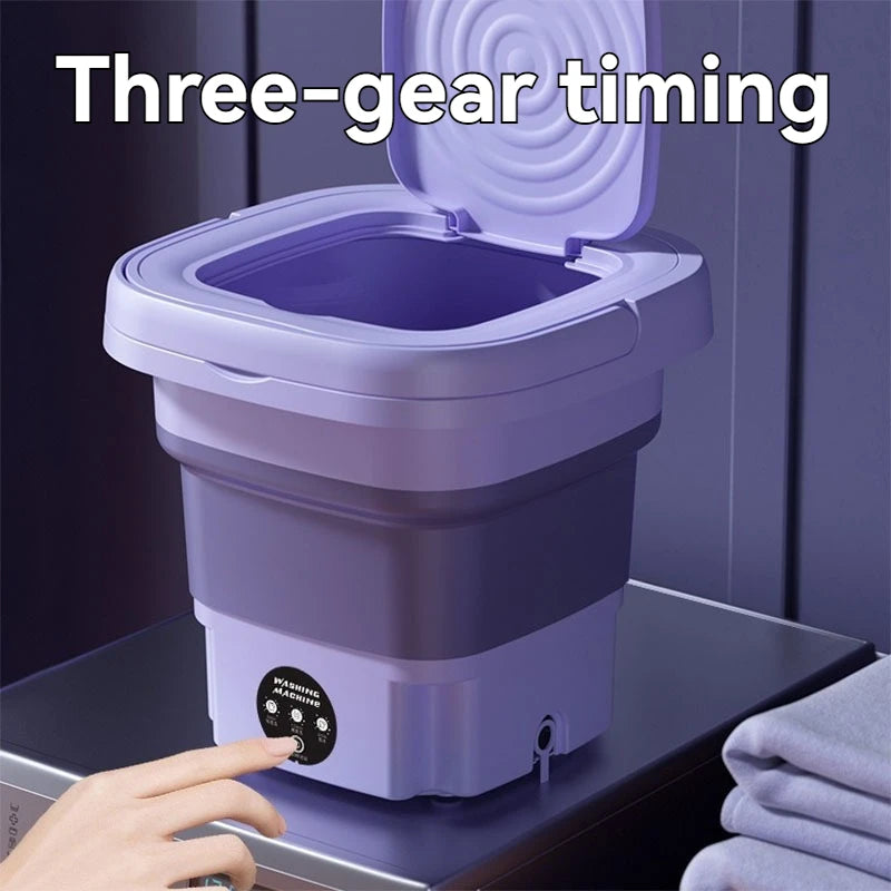 Folding washing machine artifact mini washing machine Household wash-off dual-purpose vertical baby underwear washing socks