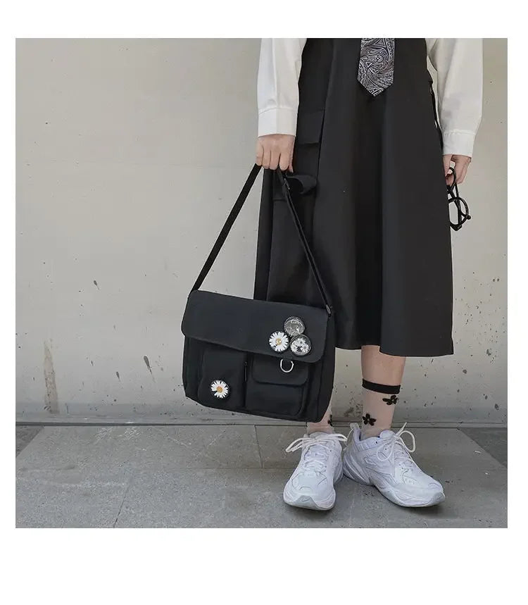 Ladies' Cute and Versatile Canvas Youth Fashion Shoulder Bag Student Large Capacity Crossbody Bag