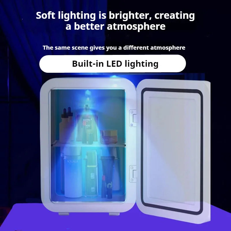 Car home dual-use beauty and skincare products, makeup mirror, refrigerator, car supplies, mini car freezer, small fridge
