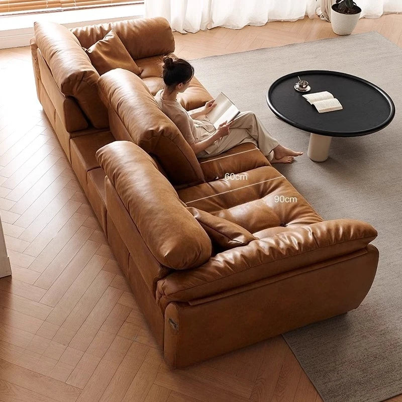 Luxury Loveseat Electric Sofa Strong Full Size Brown Lazy Recliner Chair Lounges Sleeper Designer Woonkamerbanken Furniture