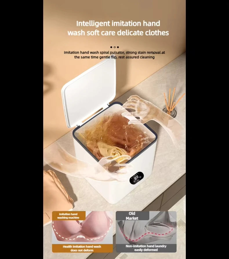 Blue-Purple Antibacterial Mini Washing Machine for Socks Underwear Towels Baby Clothing Small Pieces of Laundry Compact Washer