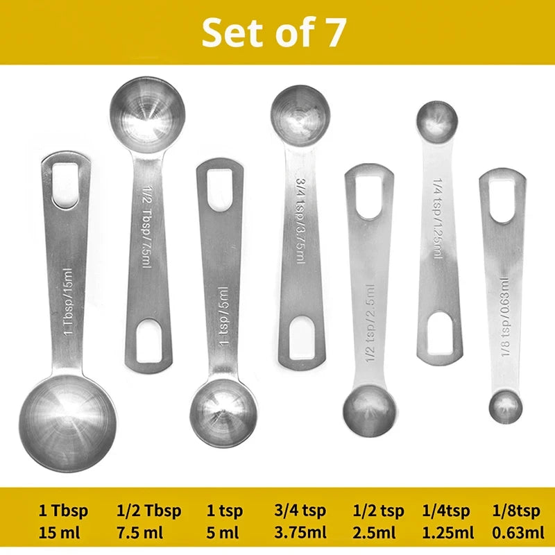 6/9/11Pcs Measuring Spoons Set Stainless Steel Seasoning Coffee Scoop Measuring Spoon With Scale Kitchen Baking Measuring Tools