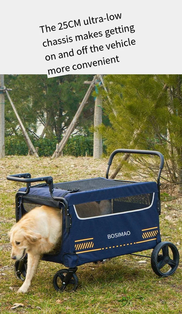 Double Door Isolation Upgraded Pet Stroller Large Dog for Outdoor Travel Portable Foldable Elderly Disabled Dog Outdoor Stroller